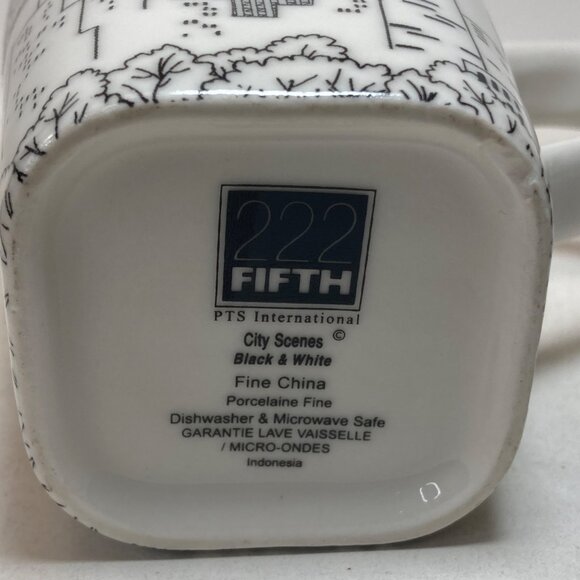 222 Fifth City Scenes Coffee Mug Empire State Building Fine China Black & White - Picture 2 of 8